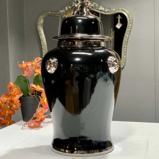 Aslanli Büyük Gümüş Vazo