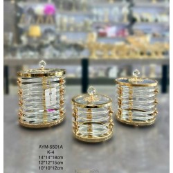 3 Lü Kapaklı Dönence Dekoratif Şekerlik