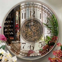 Gear Clock Latin Gümüş 80*9.5