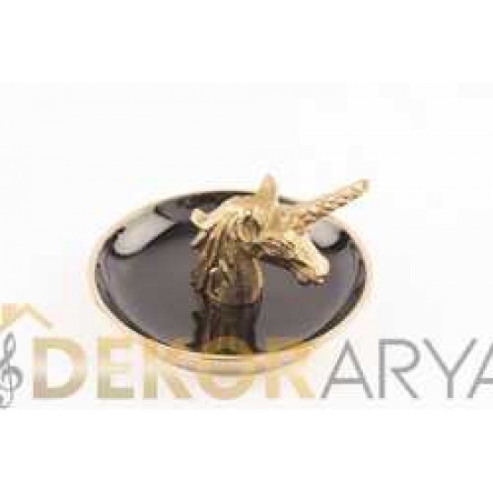 Gold Unicorn Dekoratif Tabak 12x7cm
