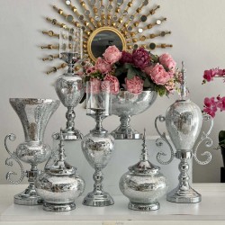 7 Parça Salon Konsol Aksesuar Seti Gümüş