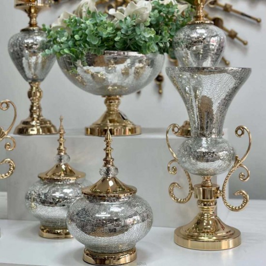 Aurora Luxe Silver Gold 7 Parça Salon Aksesuar Seti