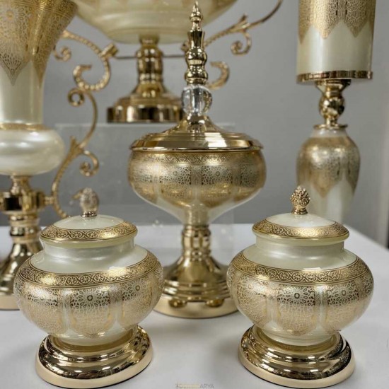 Imperial Cream Elegance 7 Parça Salon Aksesuar Seti