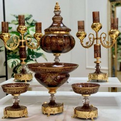 6 Parça Salon Konsol Aksesuar Seti̇ Kahve Milano