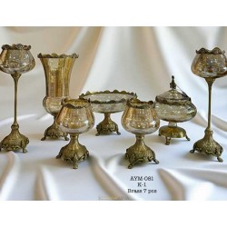 Pirinç Kaplama Dekoratif Salon Aksesuar Seti Barok