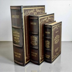 Regal Brown – Klasik Deri Kaplama 3’lü Kitap Kutu Seti