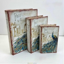 Tavus Kuşu Desenli 3’lü Kitap Kutu Seti