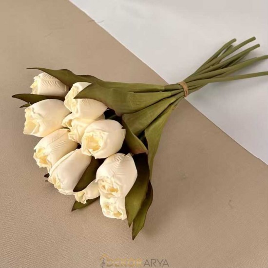 Yapay Tomurcuk Gül Demeti Beyaz